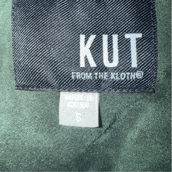 KUT from the Kluth Dawn Quilted Suede Moto Jacket Hunter Green Size Small - Picture 10 of 12